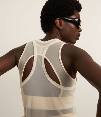 Musculosa Nadador Deportiva en Tule con Encaje