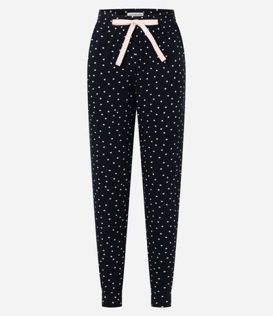 Pantalón de Pijama Jogger en Viscosa con Estampa de Lunares 4