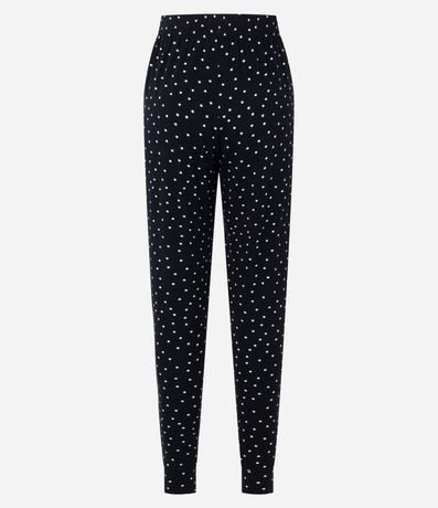 Pantalón de Pijama Jogger en Viscosa con Estampa de Lunares 5