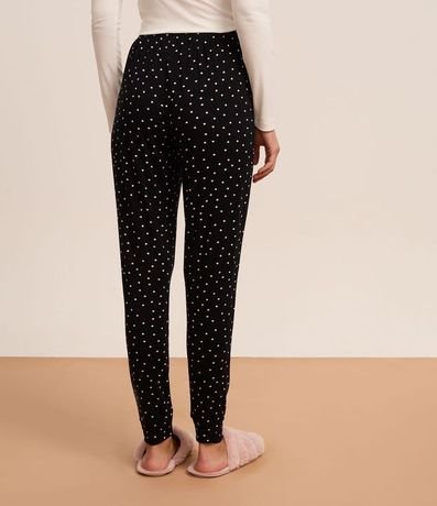 Pantalón de Pijama Jogger en Viscosa con Estampa de Lunares 2