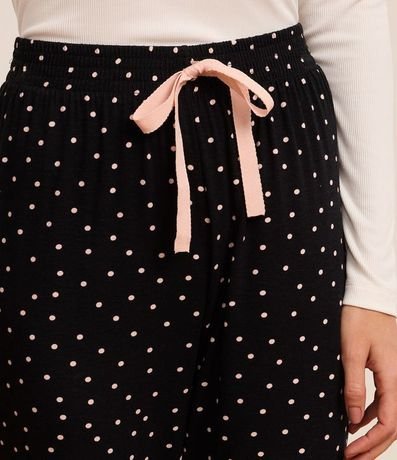 Pantalón de Pijama Jogger en Viscosa con Estampa de Lunares 3
