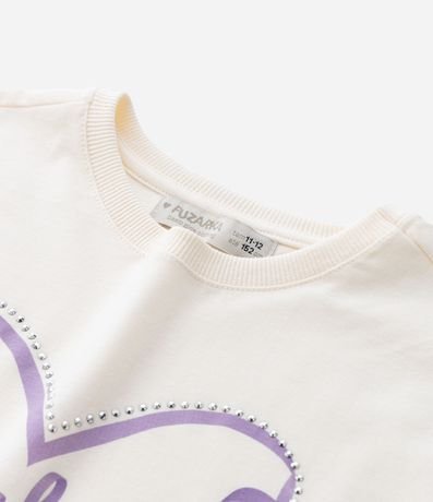 Remera Boxy Infantil con Aplicación de Strass Girls Club - Talle 5 a 14 años 4