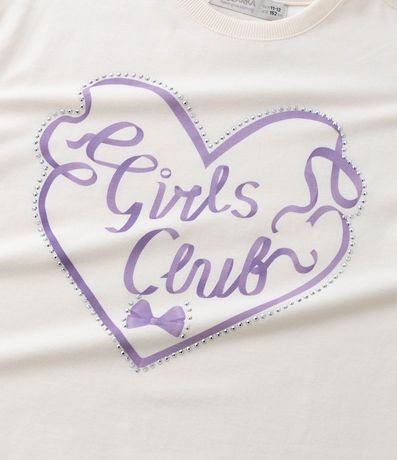 Remera Boxy Infantil con Aplicación de Strass Girls Club - Talle 5 a 14 años 5