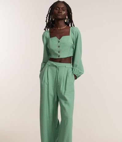 Pantalón Wide Leg Sastrería con Cinturón Incorporado 2