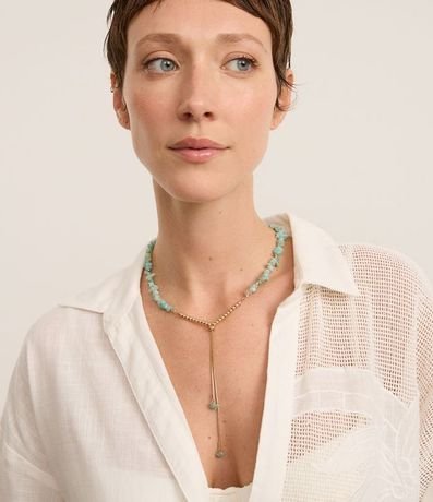 Collar Corbata con Gravas Ajuste Delantero y Piedra en las Puntas