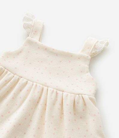 Conjunto Infantil con Estampa de Lunares Detalles en Broderie y Textura Waffle - Talle 0 a 18 Meses 12