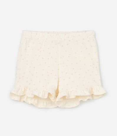 Conjunto Infantil con Estampa de Lunares Detalles en Broderie y Textura Waffle - Talle 0 a 18 Meses 5