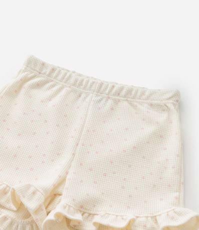 Conjunto Infantil con Estampa de Lunares Detalles en Broderie y Textura Waffle - Talle 0 a 18 Meses 8
