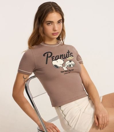 Blusa New T-shirt con Estampa Frente y Espalda Snoopy