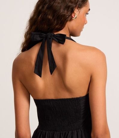 Vestido Midi en Tricolina con Fruncido en la Cintura y Lastex en la Espalda 3