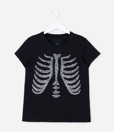 Remera Infantil con Estampa Esqueleto - Talle 5 a 14 años 2