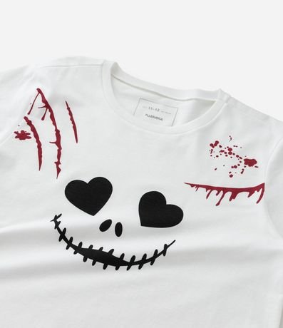 Remera Infantil Halloween con Estampa de Calavera y Rasguño de Sangre - Talle 5 a 14 años 6