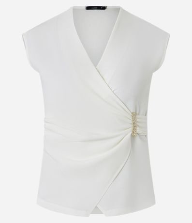 Blusa en Orly con Broche Metálico en el Sobrepuesto 7