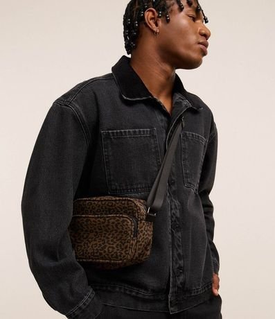 Bolsa Shoulder Bag en Algodón con Estampa de Animal Print 8