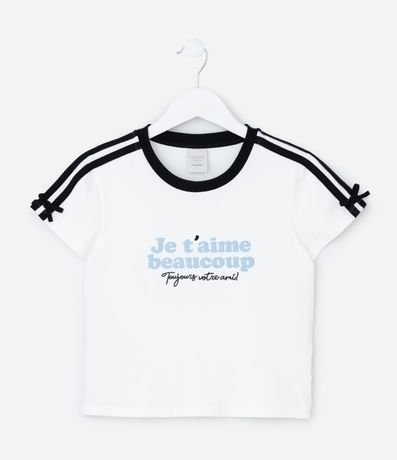 Blusa Infantil Ajustada con Detalle Contrastante y Moña - Talle 5 a 14 años 2