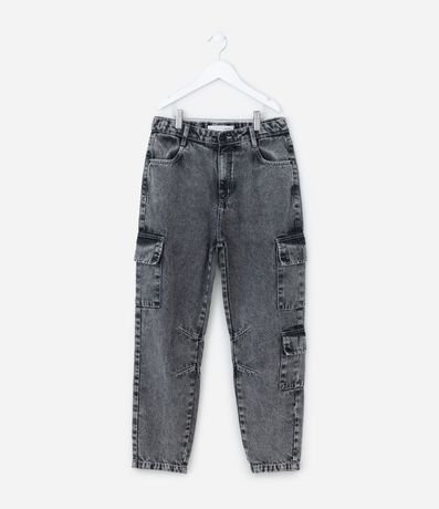 Pantalón Slouchy Infantil en Jeans con Bolsillo Cargo - Talle 5 a 14 años 2