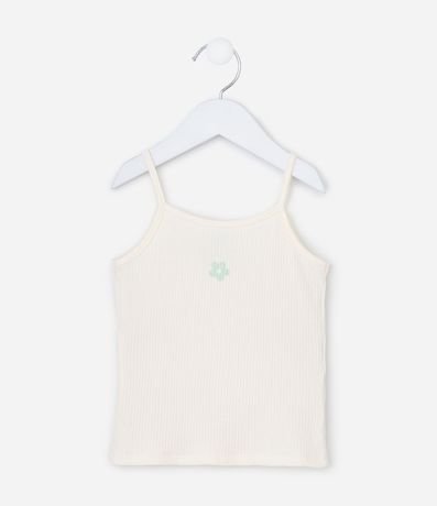 Musculosa Infantil Acanalada con Flor - Talle 1 a 6 años 1