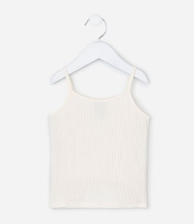 Musculosa Infantil Acanalada con Flor - Talle 1 a 6 años 3