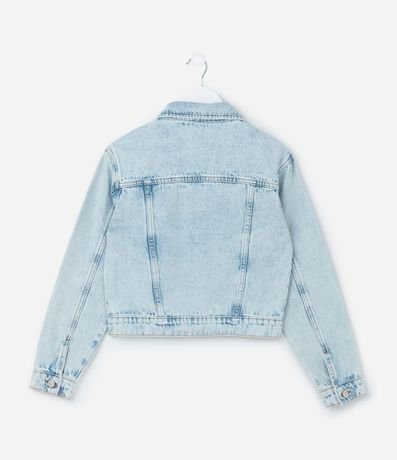 Campera Regular Infantil en Jeans con Brillos Aplicados - Talle 5 a 14 años 4