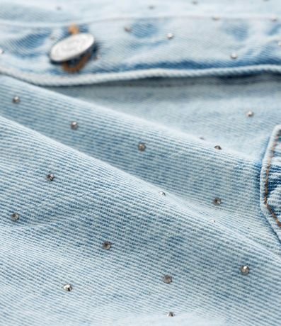 Campera Regular Infantil en Jeans con Brillos Aplicados - Talle 5 a 14 años 5