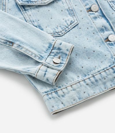 Campera Regular Infantil en Jeans con Brillos Aplicados - Talle 5 a 14 años 6