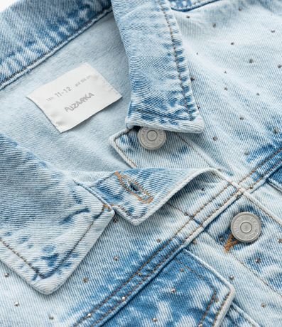 Campera Regular Infantil en Jeans con Brillos Aplicados - Talle 5 a 14 años 7
