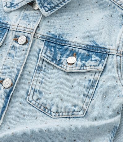 Campera Regular Infantil en Jeans con Brillos Aplicados - Talle 5 a 14 años 8