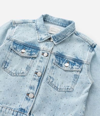 Campera Regular Infantil en Jeans con Brillos Aplicados - Talle 5 a 14 años 9