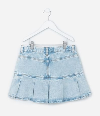 Pollera Infantil Jeans con Pliegues y Brillitos - Talle 5 a 14 años 3