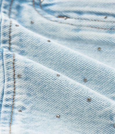 Pollera Infantil Jeans con Pliegues y Brillitos - Talle 5 a 14 años 4