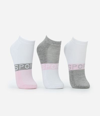 Kit 03 Medias Caña corta Deportivas en Algodón con Estampa Sporty 2