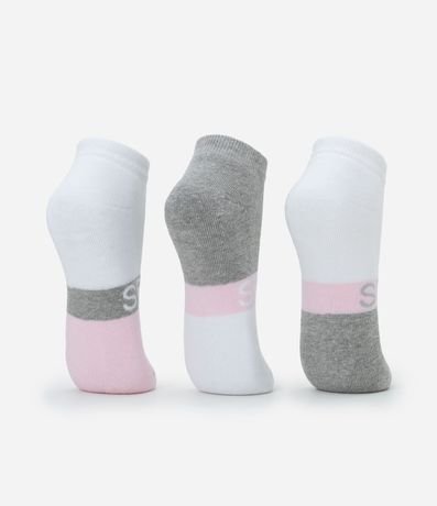Kit 03 Medias Caña corta Deportivas en Algodón con Estampa Sporty 3