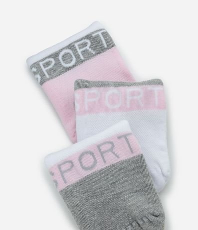 Kit 03 Medias Caña corta Deportivas en Algodón con Estampa Sporty 4