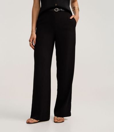 Pantalón Wide Leg Sastrería en Crepé con Cinturón PU 3