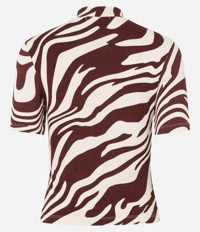 Blusa en Rib con Cuello Alto y Estampa Zebra 8