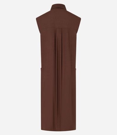 Vestido Chemise Plano en Lino con Botones 10