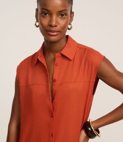 Vestido Chemise Plano en Lino con Botones 4