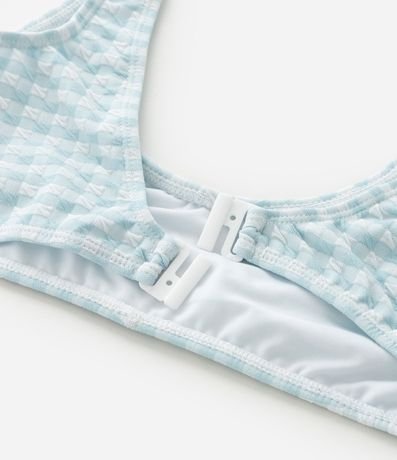 Bikini Infantil en Microfibra con Estampa de Cuadros Vichy y Fruncidoss - Talle 8 a 16 años 9