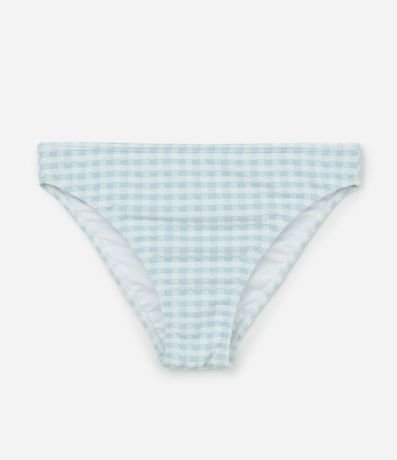 Bikini Infantil en Microfibra con Estampa de Cuadros Vichy y Fruncidoss - Talle 8 a 16 años 5