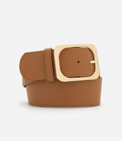 Cinturón Mediano en PU con Hebilla Quadrada