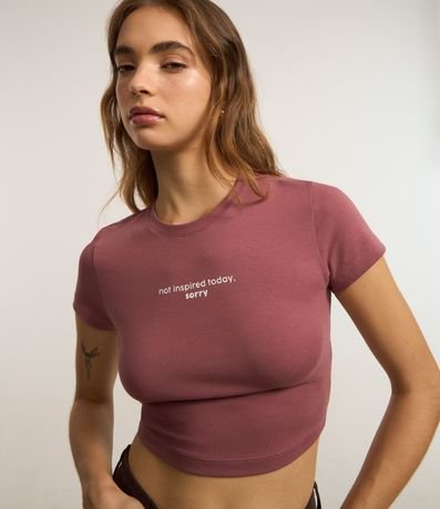Blusa New T-shirt en Algodón con Lettering Not Inspired Today 1