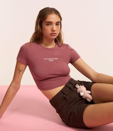 Blusa New T-shirt en Algodón con Lettering Not Inspired Today 4