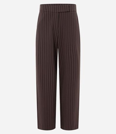 Pantalón Recto Sastrero en Crepé con Rayas de Hilo Teñido 7