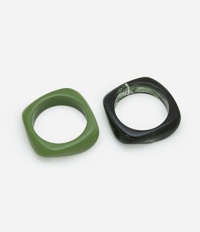 Kit 02 Braceletes Rígidos en Resina Marmorizada