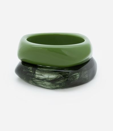 Kit 02 Braceletes Rígidos en Resina Marmorizada 2