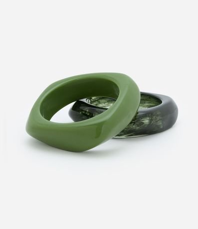 Kit 02 Braceletes Rígidos en Resina Marmorizada 3