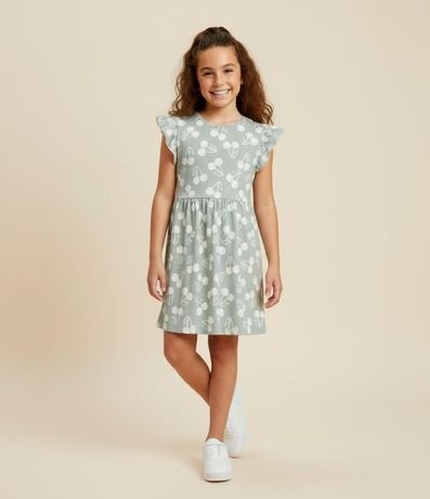 Vestido Infantil con Estampa Cerezas - Talle 5 a 14 años