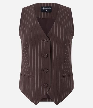 Chaleco Alfaiatado con botones Forrados y Riscas de Giz 7