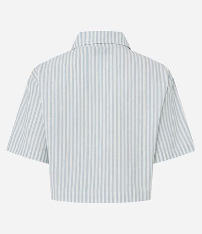 Camisa Cropped Rayada en Sarga 6