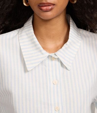 Camisa Cropped Rayada en Sarga 3